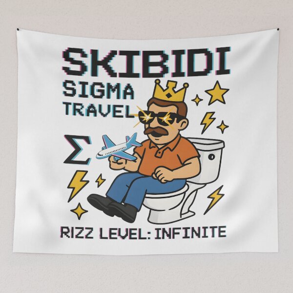 Item preview, Skibidi Sigma Travel Rizz Meme designed and sold by AnnDesignStudio.