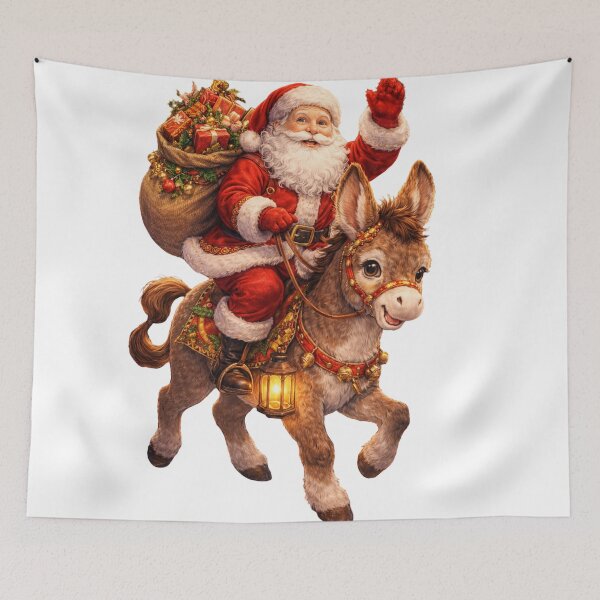 Item preview, Santa Riding a Donkey designed and sold by kimkosovo.