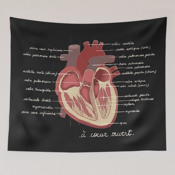 Item preview, Open Heart – Stylized Human Heart Illustration designed and sold by Mad-bidouille.