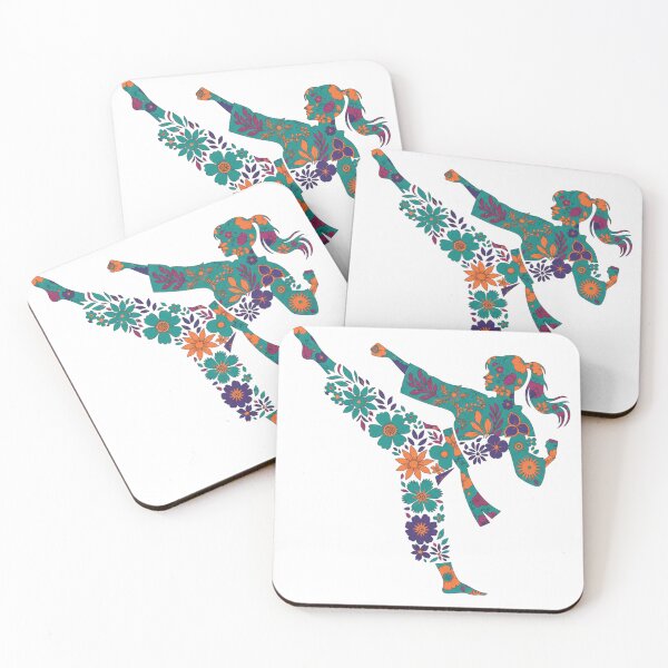 Item preview, Floral Karate Girl, Martial Arts designed and sold by DesignDenDo ⭐⭐⭐⭐⭐.