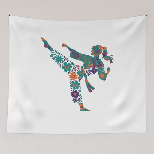 Item preview, Floral Karate Girl, Martial Arts designed and sold by DesignDenDo ⭐⭐⭐⭐⭐.