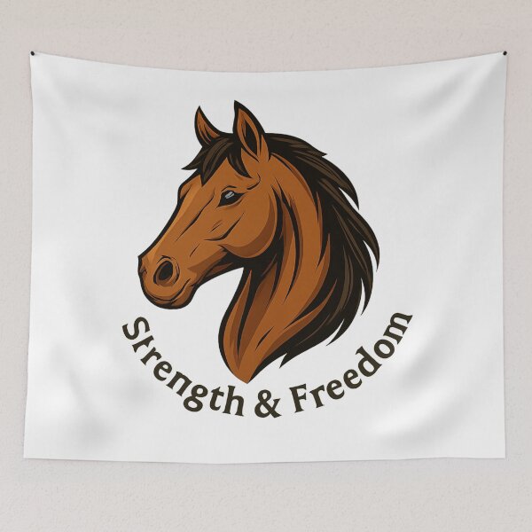 Item preview, Strength & Freedom – Majestic Horse Head Illustration designed and sold by luckyyouth.