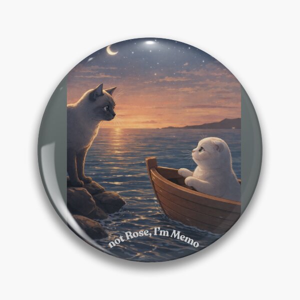 Item preview, Moonlit Love: Two Cats by the Sea ''not Rose, I'm Memo'' designed and sold by doktordanTemiz.