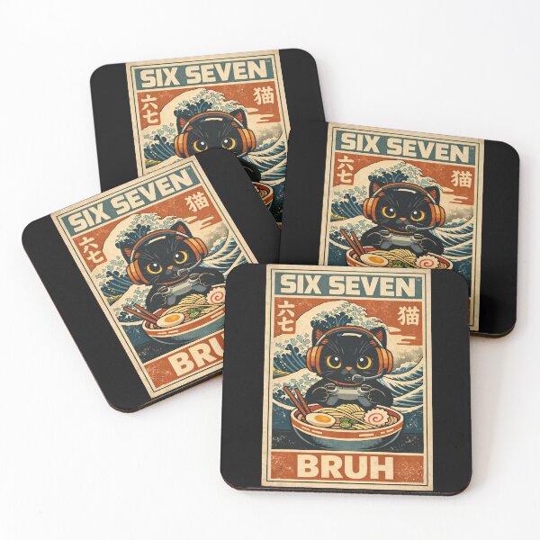 Item preview, Six Seven Bruh Vintage Cat video gamer meme designed and sold by IdealDo.