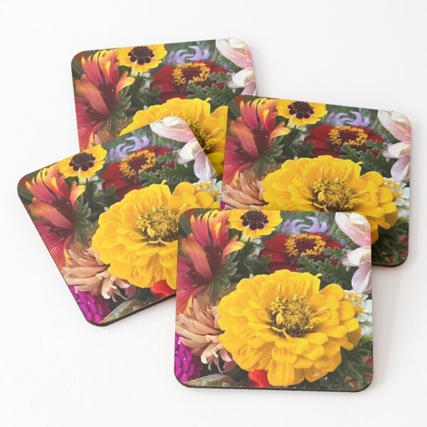 Item preview, Garden Flowers Yellow Zinnia   designed and sold by Whimsical Art by Angela.