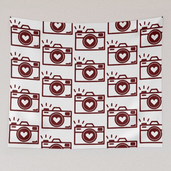 Item preview, Burgundy camera pattern designed and sold by snoWorkshop.