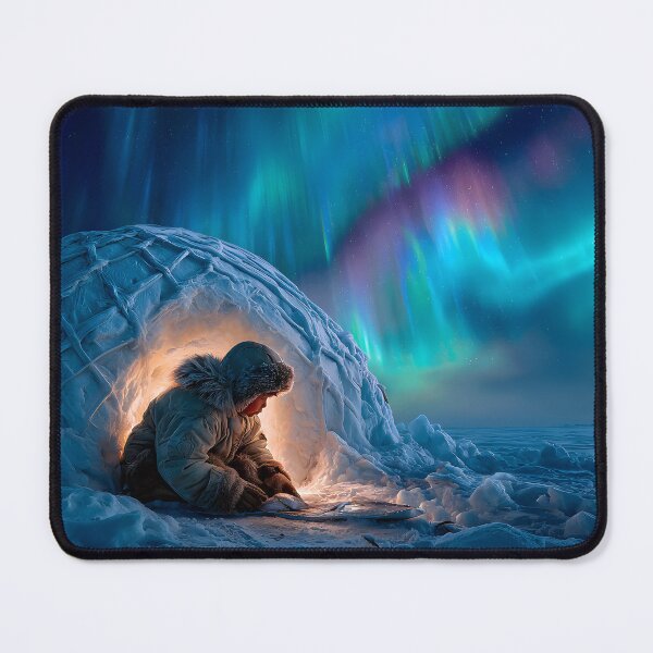 Item preview, Aurora Borealis Over Igloo in Snowy Landscape designed and sold by Artessie.