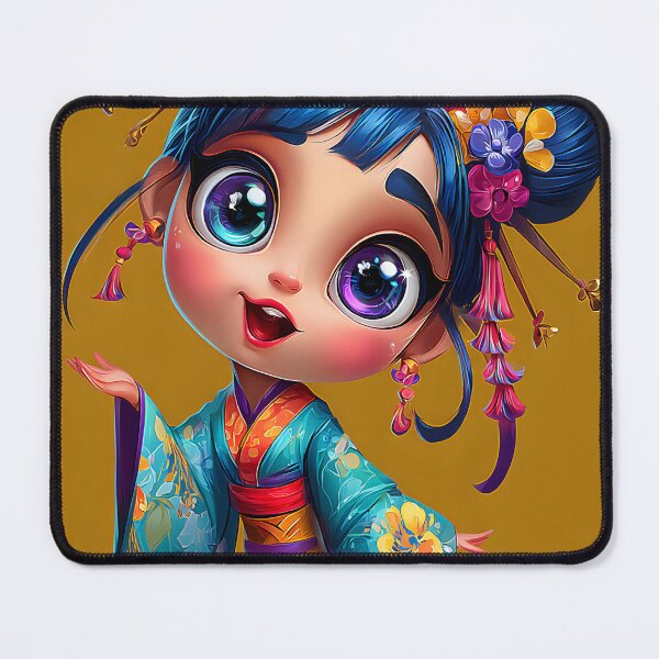 Item preview, Charming Young Girl in Colorful Kimono Outfit designed and sold by Artessie.