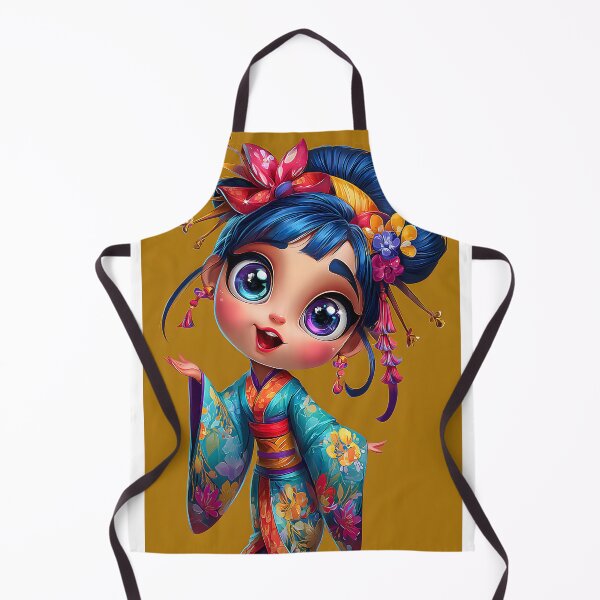 Item preview, Charming Young Girl in Colorful Kimono Outfit designed and sold by Artessie.