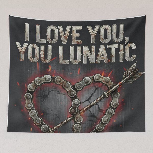 Item preview, I Love You You Lunatic - Biker Chain Heart & Arrow designed and sold by JanRizz.