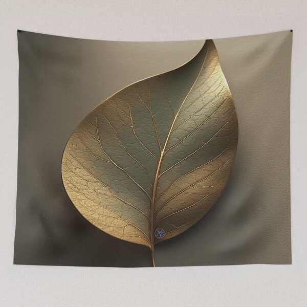 Item preview, Golden Botanical Leaf – Minimal Luxury Nature Art bu NegarTv Designs designed and sold by NegarTv Designs.