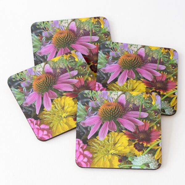 Item preview, Garden Flowers Cone Flower, Zinnas, Blanket Flowers, Coreopsis Photo  designed and sold by Whimsical Art by Angela.