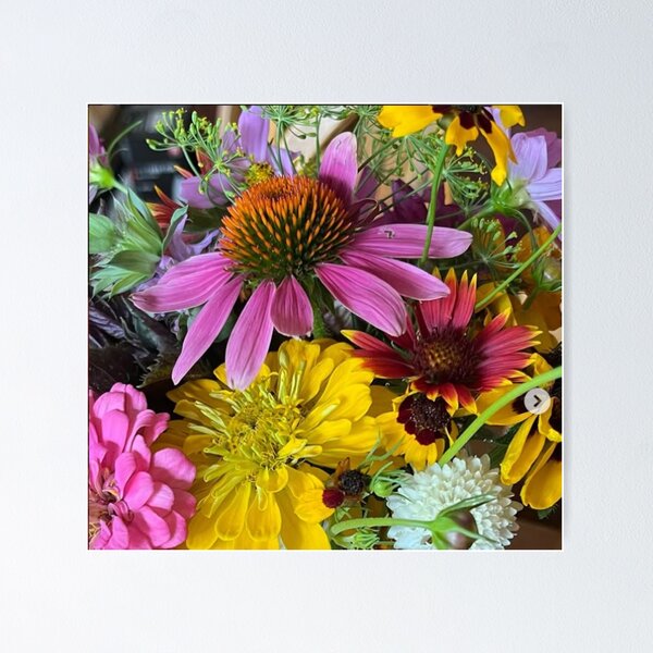 Item preview, Garden Flowers Cone Flower, Zinnas, Blanket Flowers, Coreopsis Photo  designed and sold by Whimsical Art by Angela.