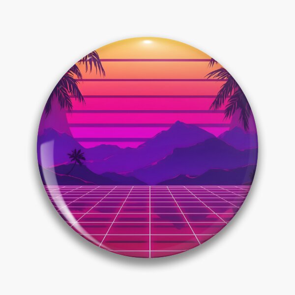 Item preview, Neon Sunset Grid - Synthwave 80s Retrowave Aesthetic designed and sold by VibranPalette.