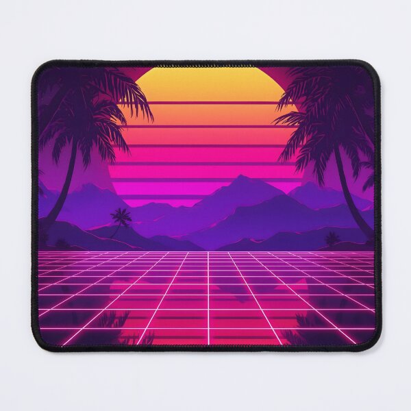 Item preview, Neon Sunset Grid - Synthwave 80s Retrowave Aesthetic designed and sold by VibranPalette.