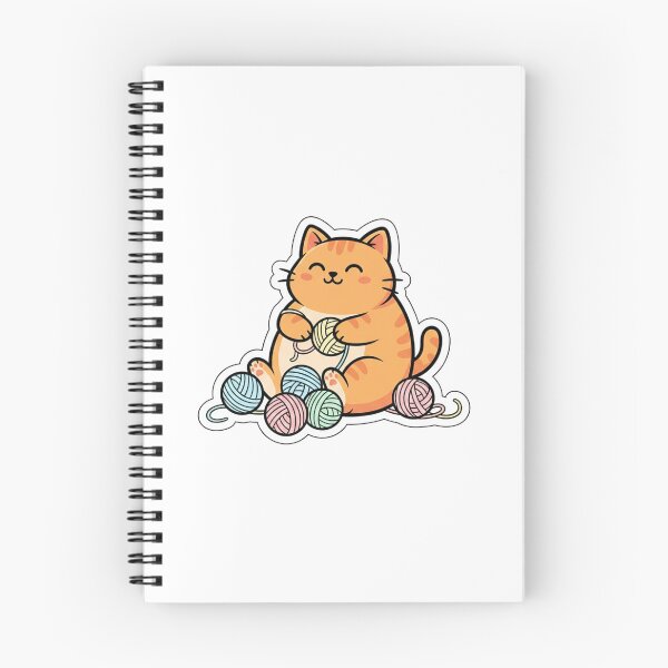 Item preview, Chubby Orange Cat Playing with Yarn Balls – Cute Minimalist Sticker & Tee Design designed and sold by Nara8.