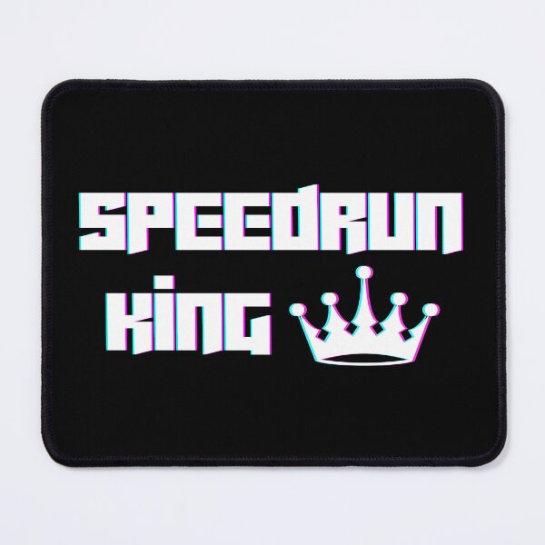 Item preview, Speedrun King Crown Logo – Glitch Typography Speedrunning Design designed and sold by PHRASEandSTYLE.