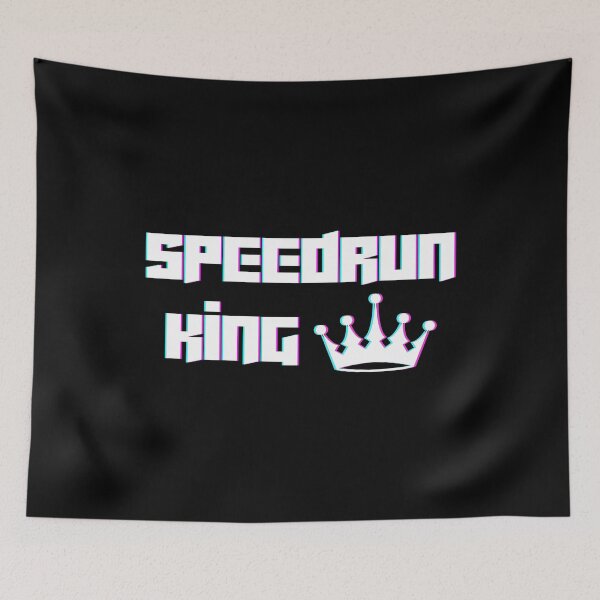 Item preview, Speedrun King Crown Logo – Glitch Typography Speedrunning Design designed and sold by PHRASEandSTYLE.