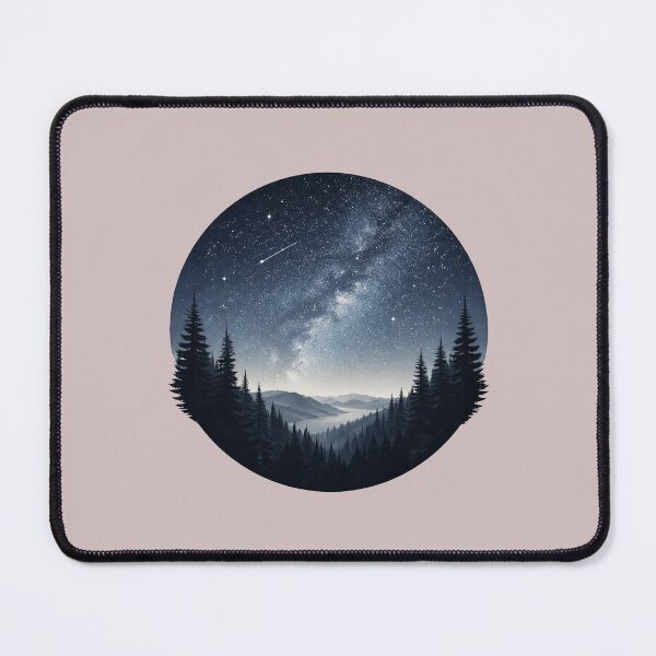 Item preview, Quiet Night Sky Over Forest Mountains - Stargazing designed and sold by Youssef-BM.