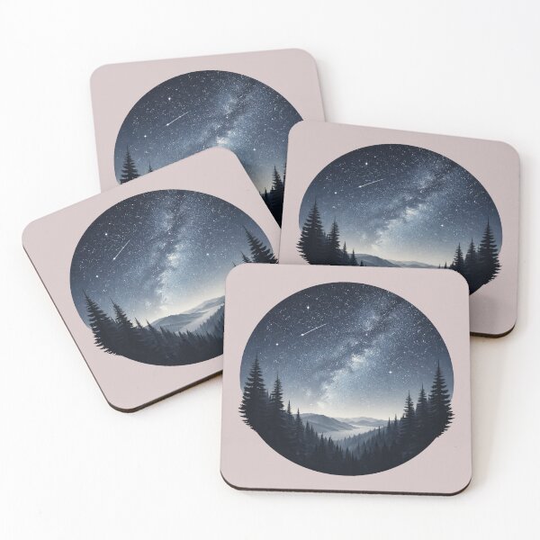Item preview, Quiet Night Sky Over Forest Mountains - Stargazing designed and sold by Youssef-BM.