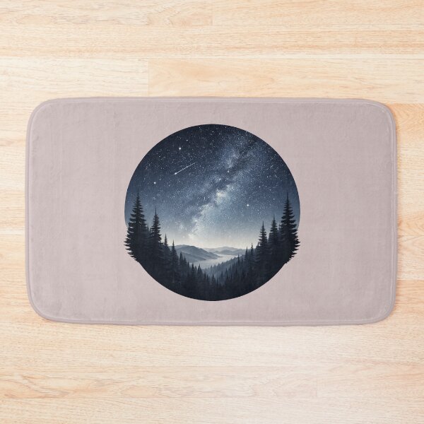 Item preview, Quiet Night Sky Over Forest Mountains - Stargazing designed and sold by Youssef-BM.