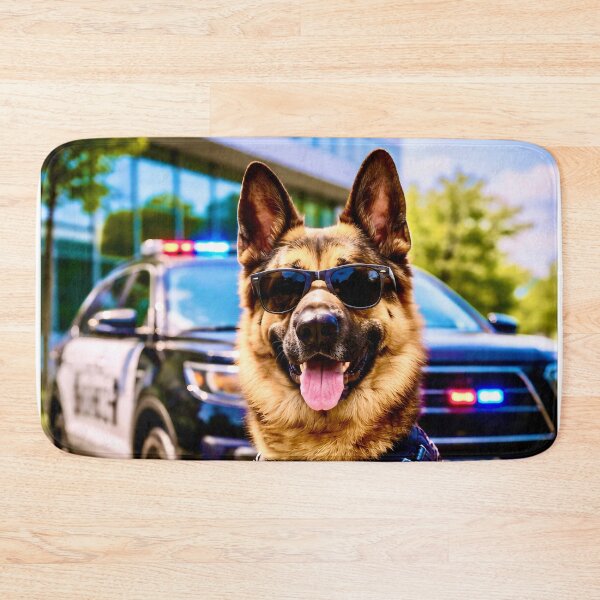 Item preview, Police dog on duty. Service dog. German Shepherd as a police officer. designed and sold by Steffani Lehmann.