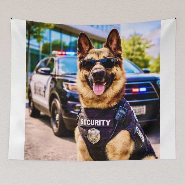Item preview, Police dog on duty. Service dog. German Shepherd as a police officer. designed and sold by Steffani Lehmann.