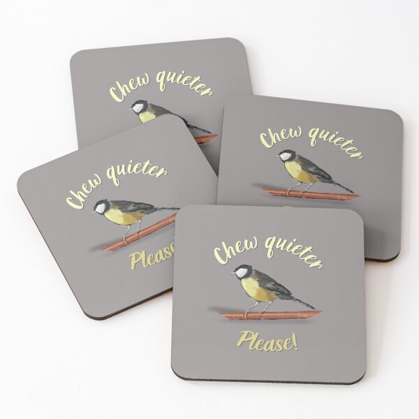 Item preview,  Please chew quieter. Hand-painted great tit on my balcony designed and sold by SawaOne.