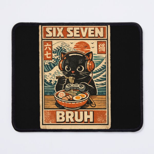 Item preview, Six Seven Bruh Vintage Cat video gamer meme designed and sold by IdealDo.