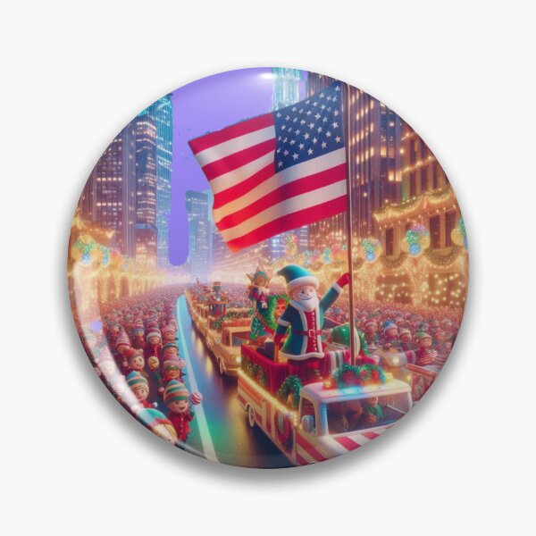 Item preview, York Christmas Parade – Cute 3D Holiday Celebration with USA Flag ,  designed and sold by PaintMeWorld.