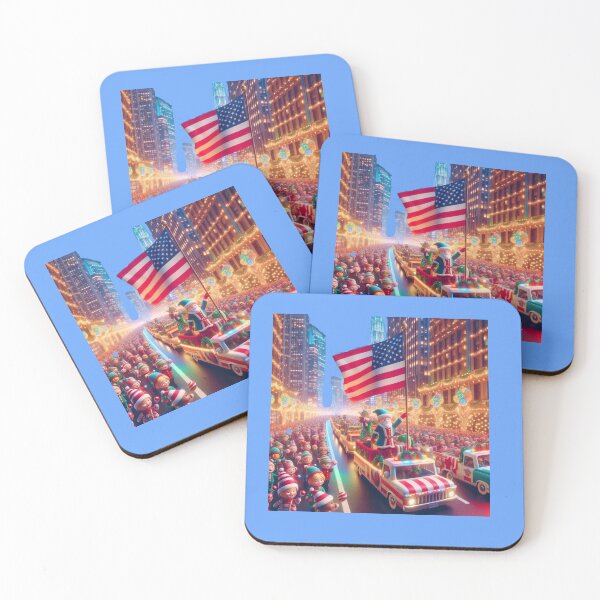 Item preview, York Christmas Parade – Cute 3D Holiday Celebration with USA Flag ,  designed and sold by PaintMeWorld.