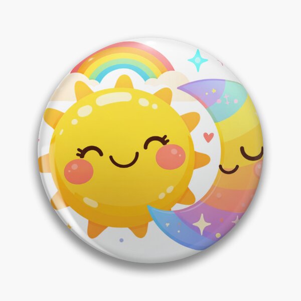 Item preview, Cute Sun and Moon Celestial Illustration designed and sold by Happy Moon Studio.