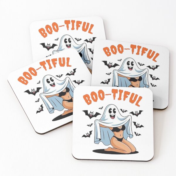 Item preview, Boo-tiful Ghost – Illustration Halloween Fun & Pin-Up Cartoon designed and sold by MeowLoka ⭐⭐⭐⭐.