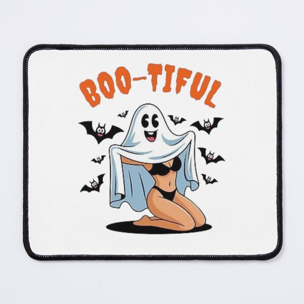 Item preview, Boo-tiful Ghost – Illustration Halloween Fun & Pin-Up Cartoon designed and sold by MeowLoka ⭐⭐⭐⭐.