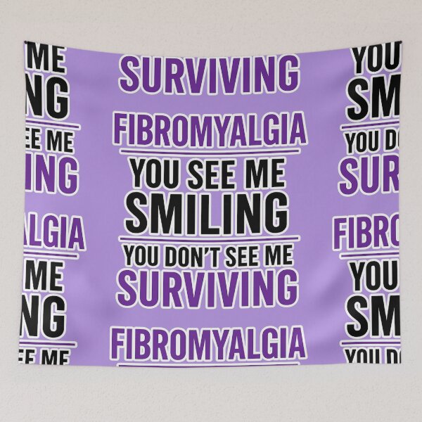 Item preview, Fibromyalgia Awareness Quote – You See Me Smiling You Don’t See Me Surviving – Chronic Illness Invisible Pain Mental Health Strength Typography Art designed and sold by AnTartstudios.