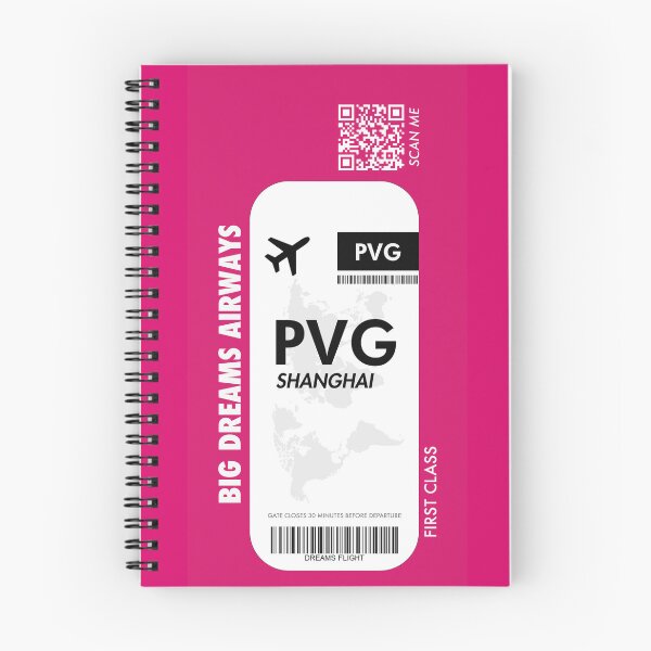 Item preview, Shanghai PVG Airport Magenta Boarding Pass Ticket designed and sold by WAMTEES.
