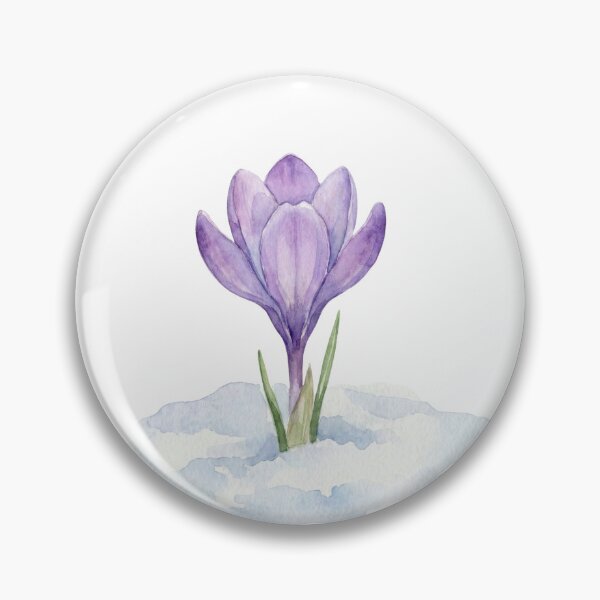 Item preview, Watercolor Purple Crocus Flower Emerging From Snow designed and sold by EverBranz-stor.