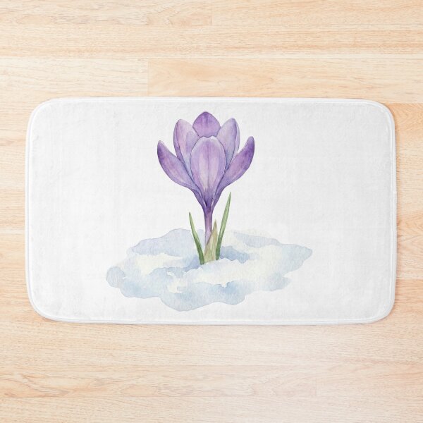 Item preview, Watercolor Purple Crocus Flower Emerging From Snow designed and sold by EverBranz-stor.
