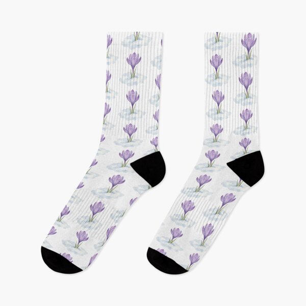 Item preview, Watercolor Purple Crocus Flower Emerging From Snow designed and sold by EverBranz-stor.