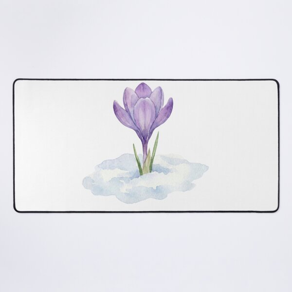 Item preview, Watercolor Purple Crocus Flower Emerging From Snow designed and sold by EverBranz-stor.