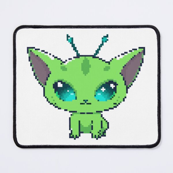 Item preview, Alien cat pixel art  designed and sold by CherryBlossom444.