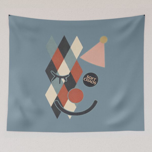 Item preview, Soft Chaos Abstract Clown T-Shirt – Harlequin Aesthetic Graphic – Pastel Retro Geometric Streetwear designed and sold by justyna-s28.