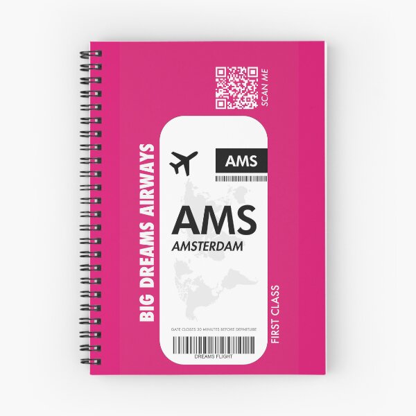Item preview, Amsterdam AMS Airport Magenta Boarding Pass designed and sold by WAMTEES.
