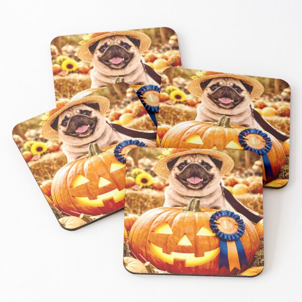 Item preview, Pug at the pumpkin competition designed and sold by Steffani Lehmann.