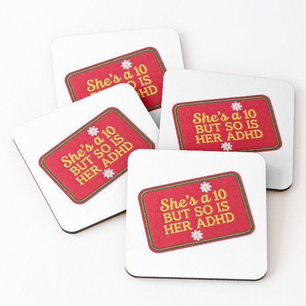Item preview, She's a 10 But So Is Her ADHD, Neurodivergent Humor, Y2K Typography Sticker designed and sold by KAONAT.