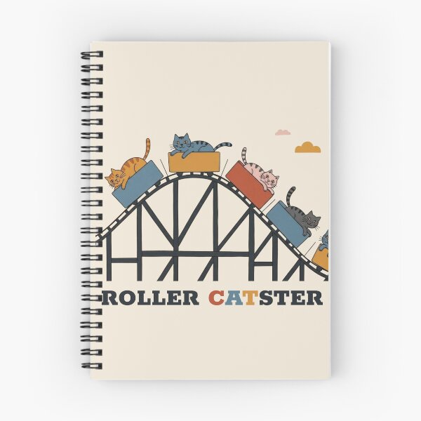 Item preview, Roller Catster Funny Cat Roller Coaster Pun Illustration designed and sold by KiwiRider.