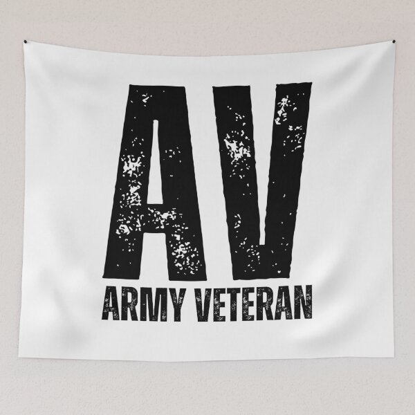 Item preview, AV Army Veteran Design – Military Pride Logo Graphic for Veterans black worn look font designed and sold by GFamilyC.