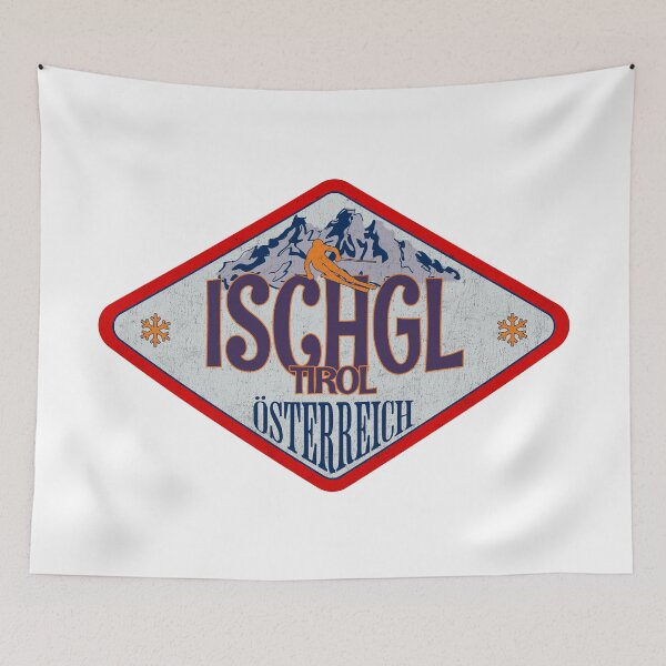 Item preview, Ischgl, Tirol, Osterreich, Austria, Vintage skiing badge design designed and sold by Wanderful-roads.