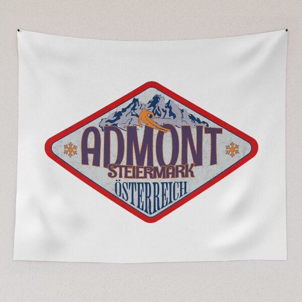 Item preview, Admont, Steiermark, Osterreich, Austria, Vintage skiing badge design designed and sold by Wanderful-roads.