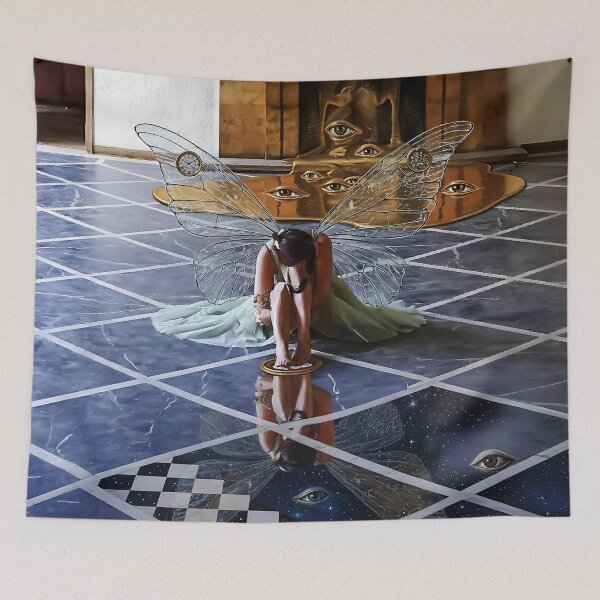 Item preview, The Dreamer's Threshold – Surreal Reflection in Eternal Light designed and sold by StillnessInDecay.